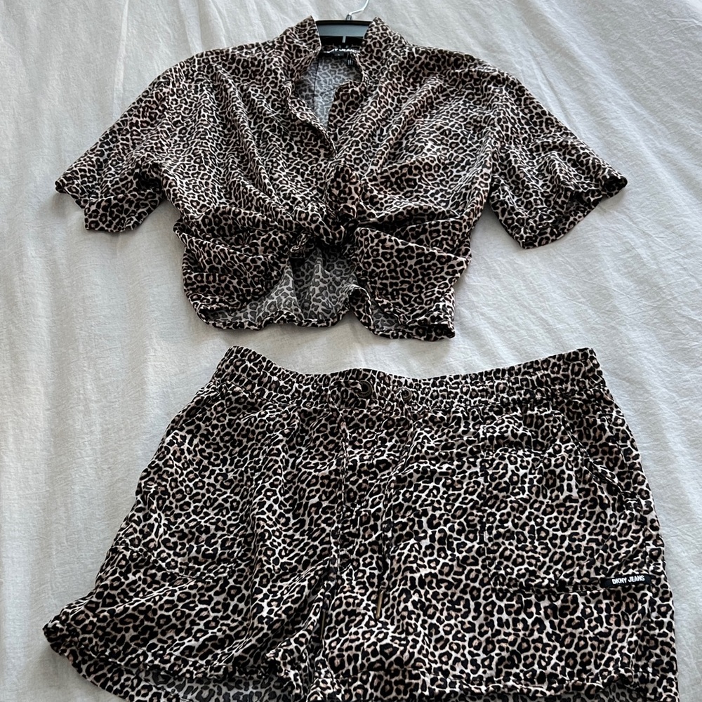 DKNY Leopard Print Lounge Set